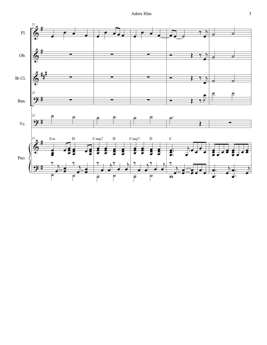 Adore Him Woodwind Quartet scores gallery preview page 3