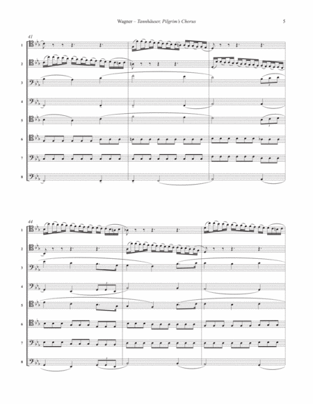 Pilgrim's Chorus from the opera Tannhäuser for 8-part Trombone Ensemble