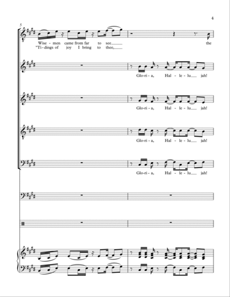 Gloria, Hallelujah Gloria, Hallelujah 4-Part scores gallery preview page 5