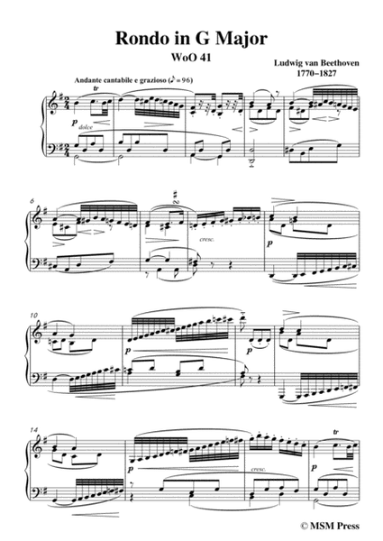 Beethoven-Rondo in G Major,WoO 41,for piano image number null