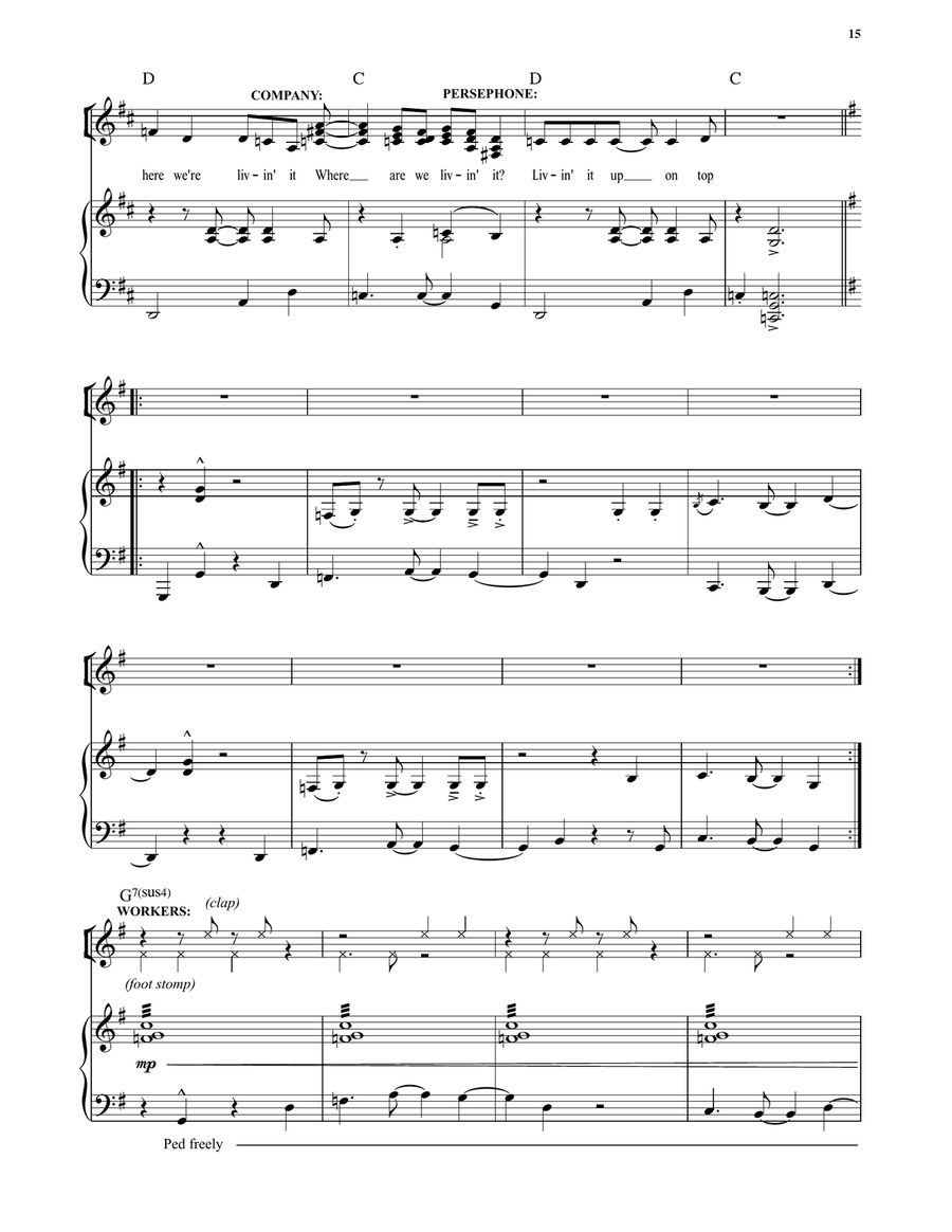 Livin' It Up On Top (from Hadestown) Voice scores gallery preview page 6