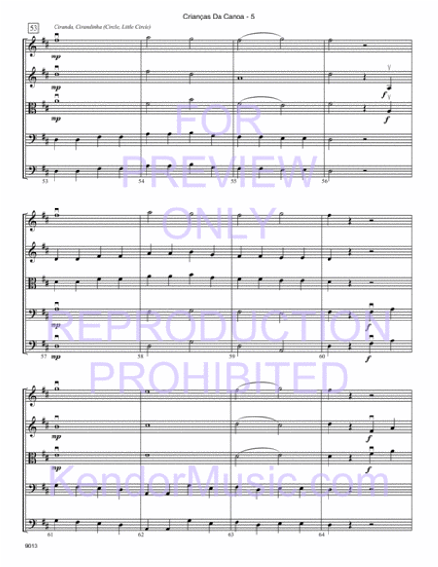 Criancas Da Canoa (Canoe Children) (Full Score) String Orchestra scores gallery preview page 6