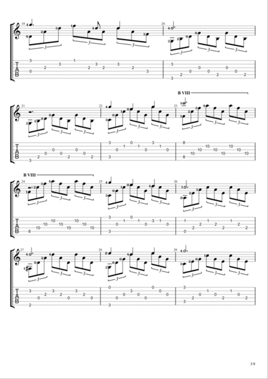 Morning Has Broken Guitar Tablature scores gallery preview page 3