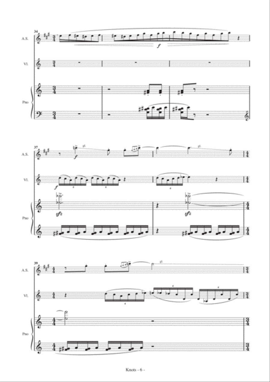 Knots Alto Saxophone scores gallery preview page 6