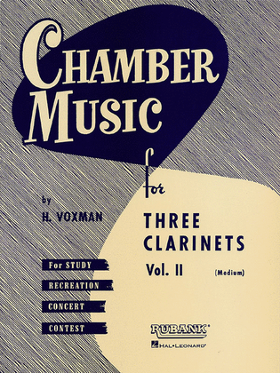 Book cover for Chamber Music for Three Clarinets, Vol. 2 (Medium)
