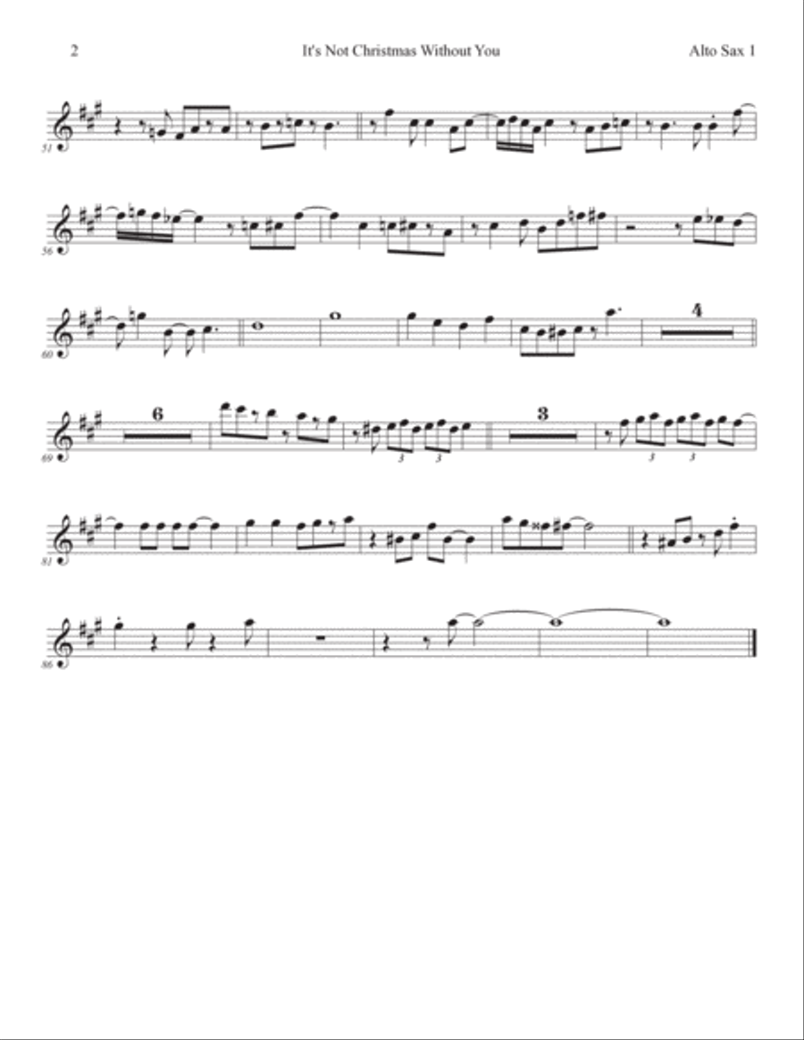 It's Not Christmas Without You- Key of C Large Ensemble scores gallery preview page 4