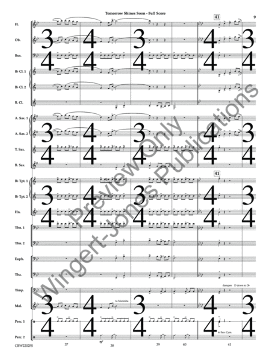 Tomorrow Shines Soon (Score) Concert Band scores gallery preview page 10