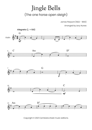 Book cover for Jingles Bells - For violin (with chord symbols) Easy/Beginner