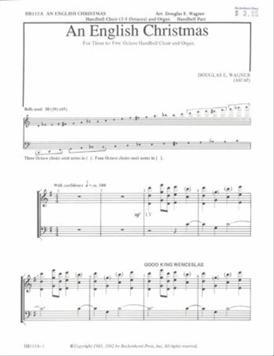 An English Christmas - 3-5 octaves - handbell part 5-Octaves scores gallery preview page 1
