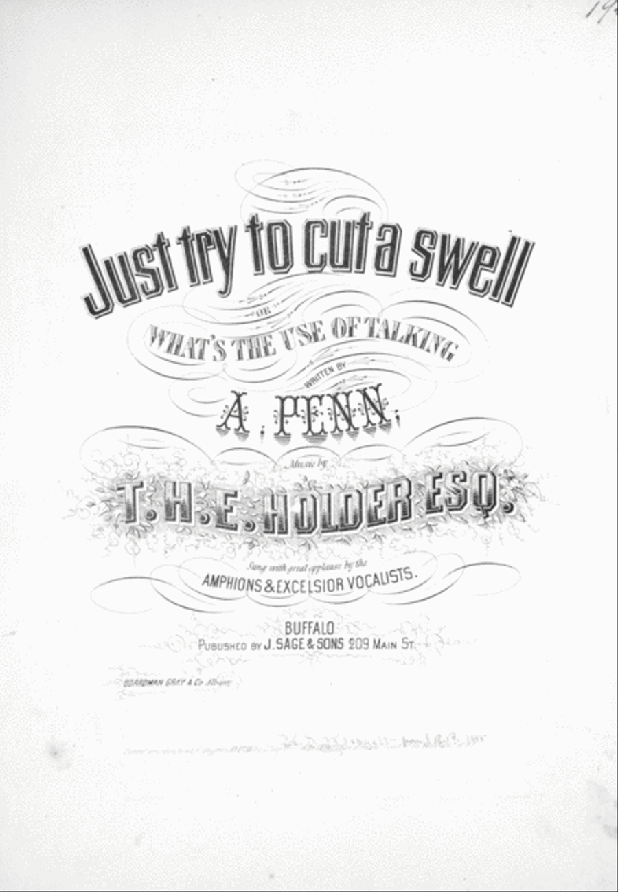 Just Try To Cut A Swell, or, What's the Use of Talking. Song & Chorus. Quartette Choir scores gallery preview page 1