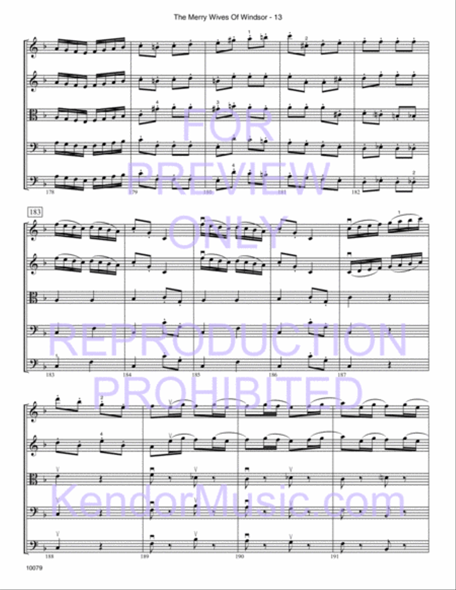 Merry Wives Of Windsor, The (Themes From The Overture) (Full Score) Orchestra scores gallery preview page 15