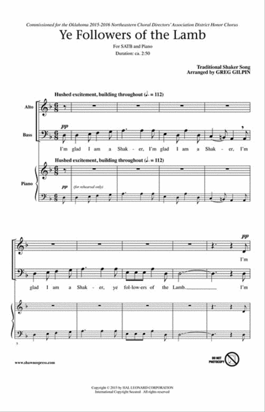 Ye Followers of the Lamb Ye Followers of the Lamb 4-Part scores gallery preview page 2