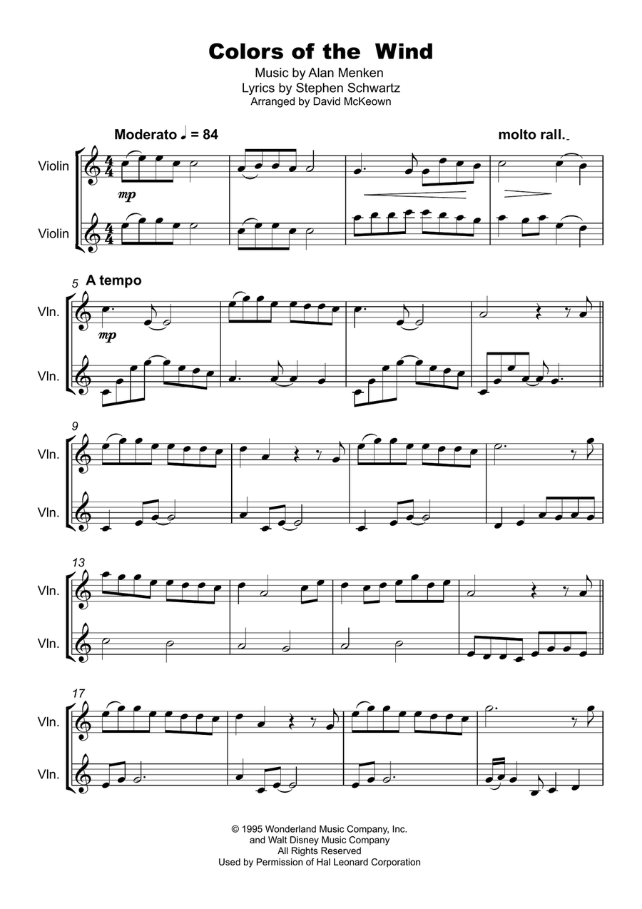 Colors Of The Wind String Duet scores gallery preview page 2