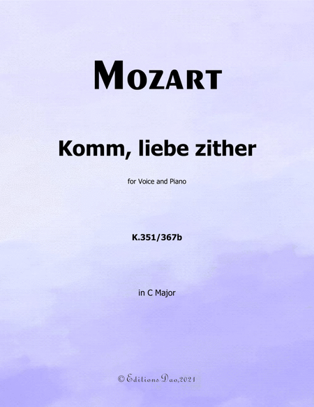 Komm,liebe zither,by Mozart,in C Major image number null