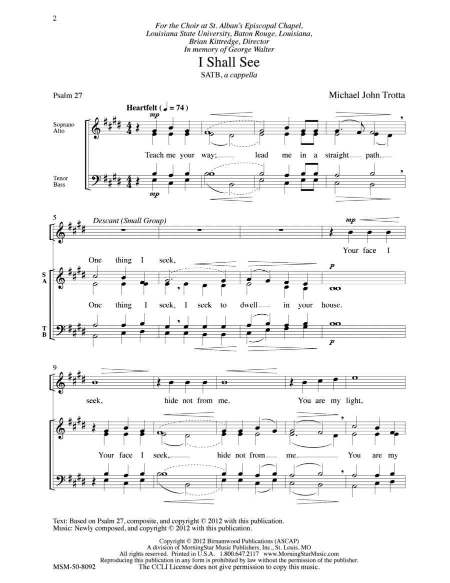 I Shall See 4-Part scores gallery preview page 1