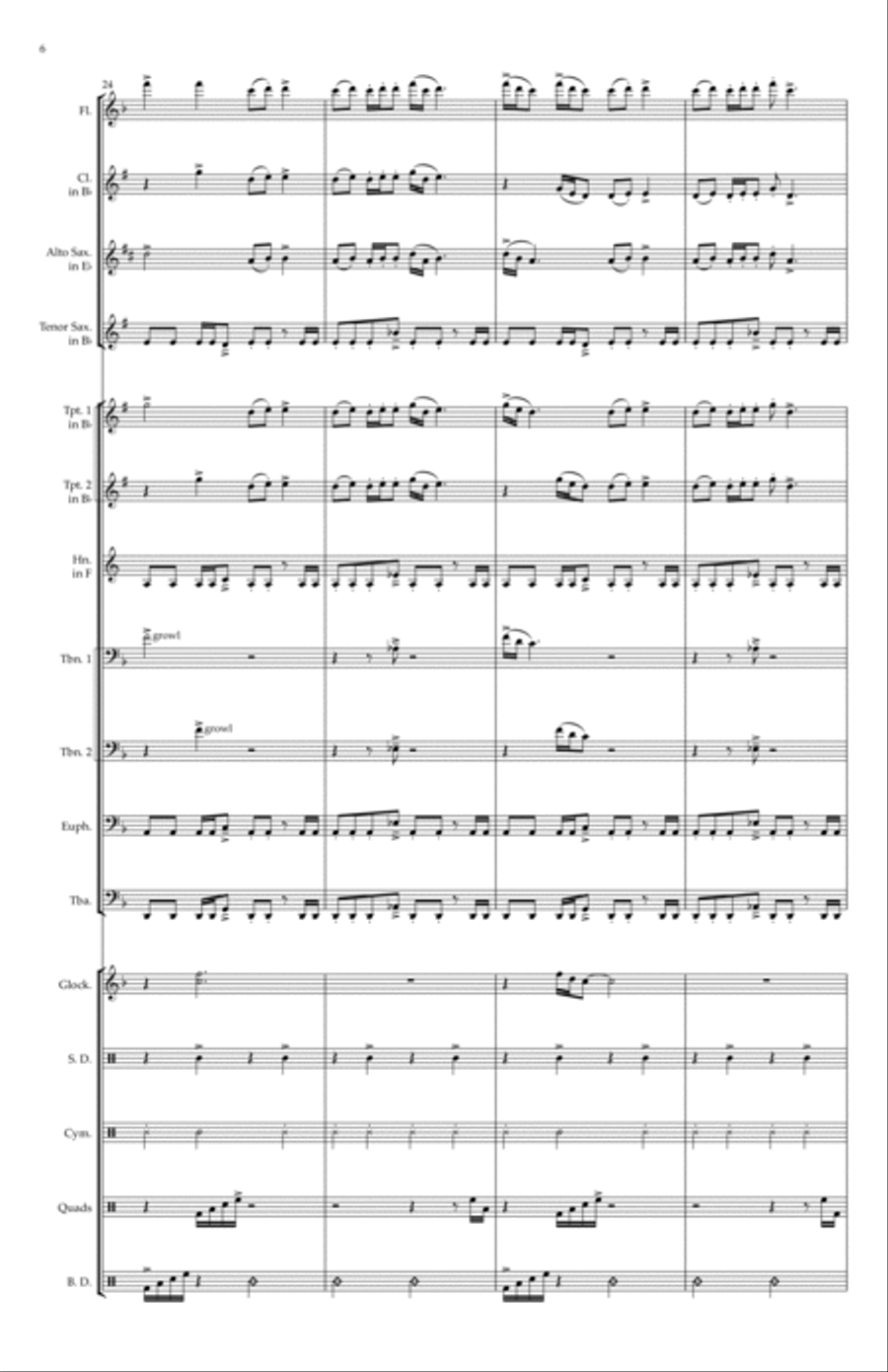 Sad But True Marching Band scores gallery preview page 6