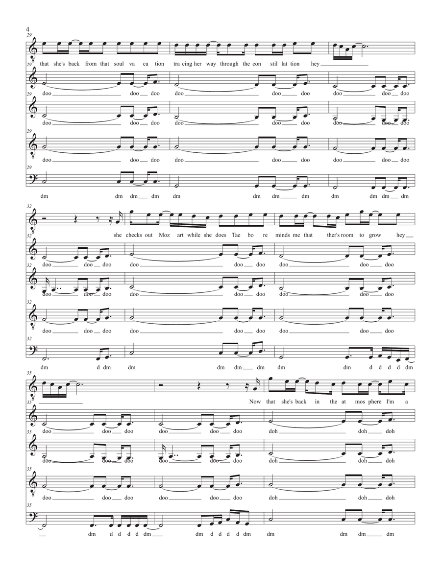 Drops Of Jupiter (Tell Me) 4-Part scores gallery preview page 4