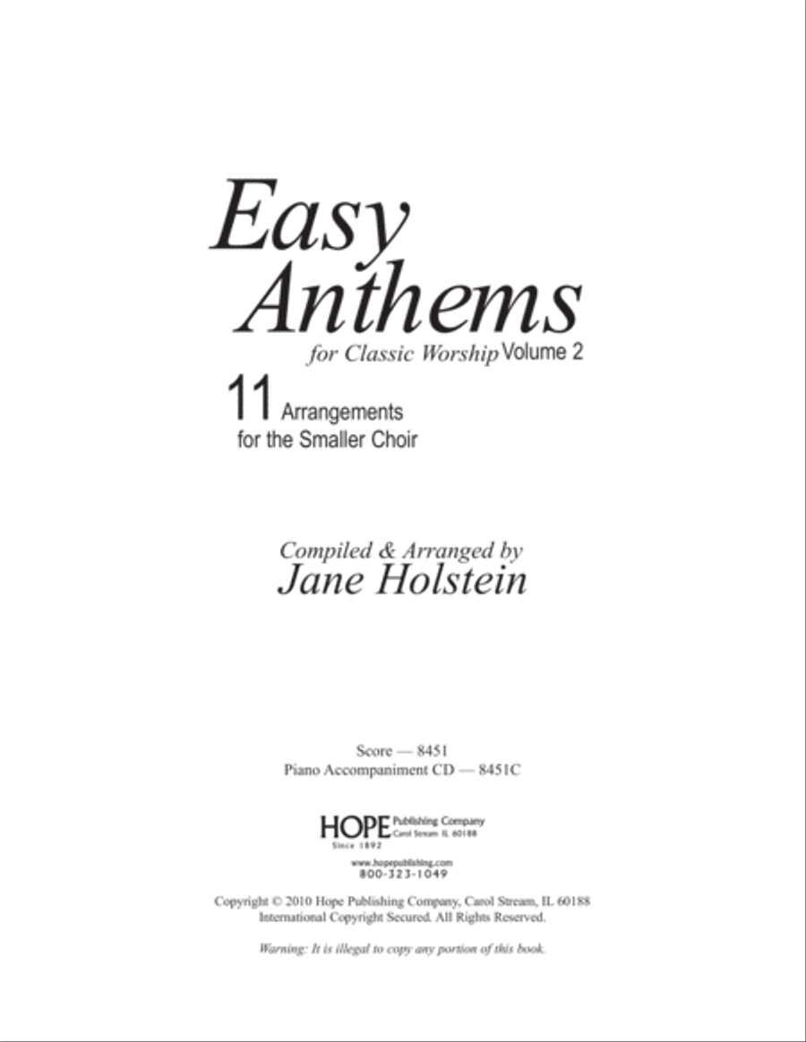 Easy Anthems, Vol. 2 Easy Anthems, Vol. 2 3-Part scores gallery preview page 2