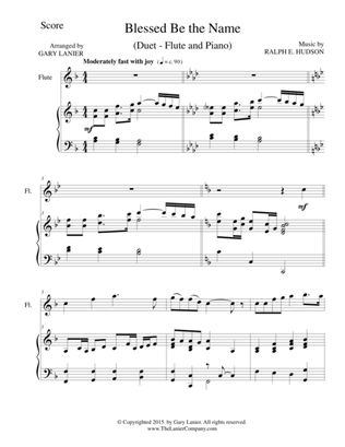 BLESSED BE THE NAME (Duet – Flute and Piano/Score and Parts)