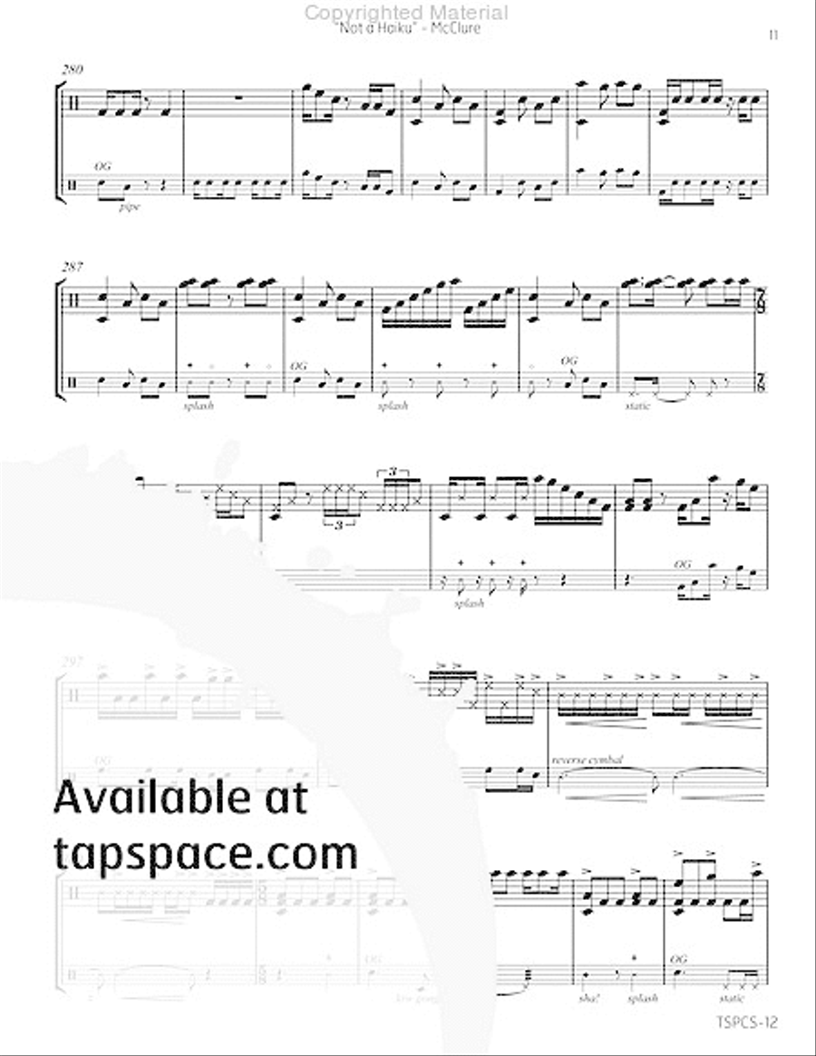 Integrated Elements No. 2 - Not a Haiku Percussion scores gallery preview page 14