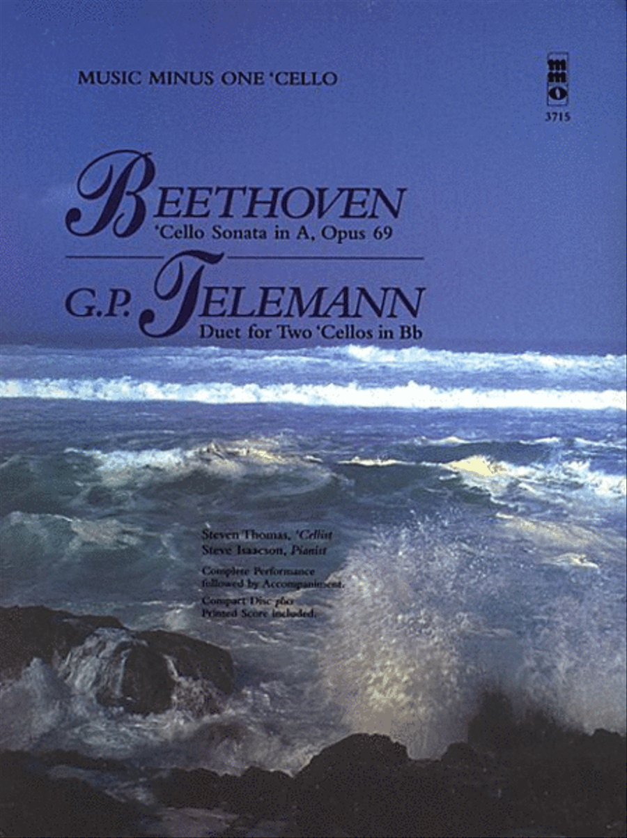 Beethoven - Cello Sonata in A, Op. 69; Telemann - Duet for Two Cellos in Bb String Duet scores gallery preview page 1