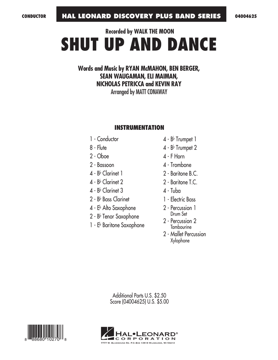 Shut Up And Dance - Conductor Score (Full Score)