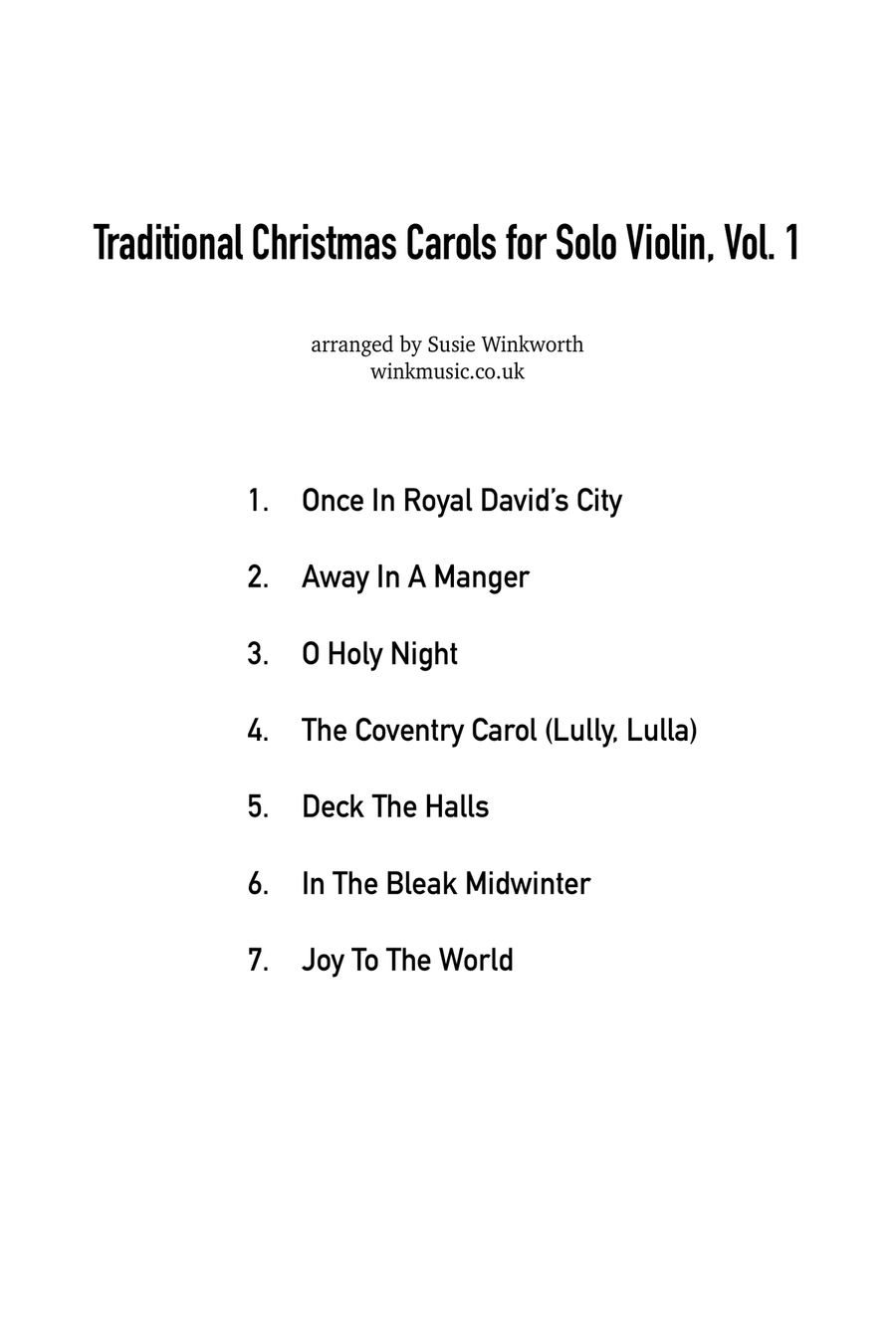 Traditional Christmas Carols for solo violin, Book 1 Violin Solo scores gallery preview page 2