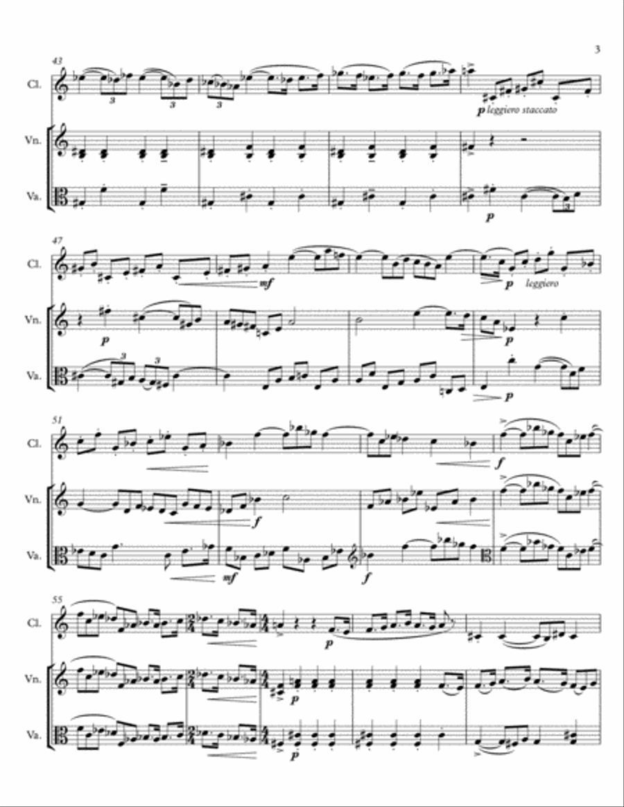 Prelude and Fugue (no. 1) for violin, viola & clarinet, op. 23 Small Ensemble scores gallery preview page 3