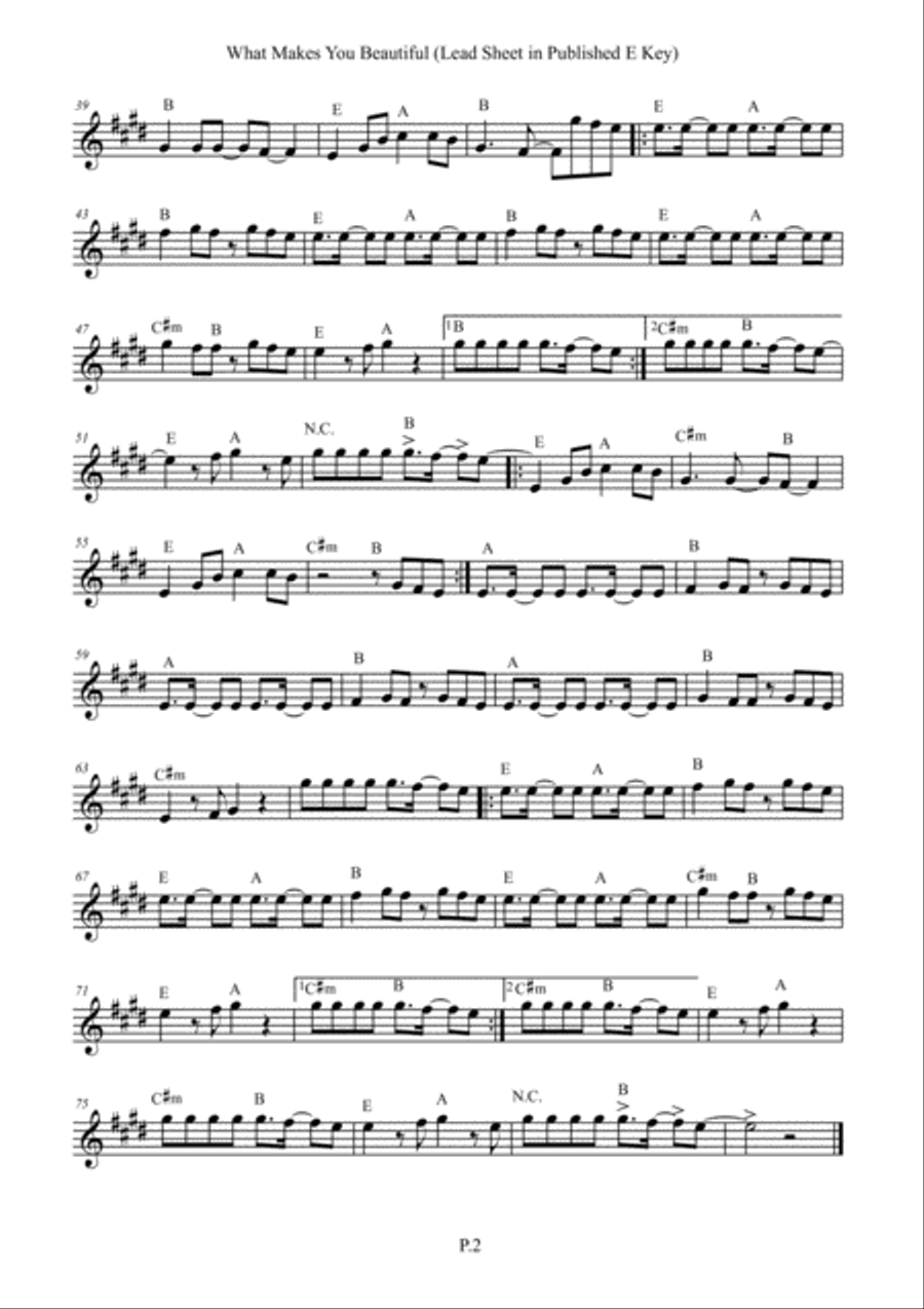 What Makes You Beautiful Piano, Vocal, Guitar scores gallery preview page 4