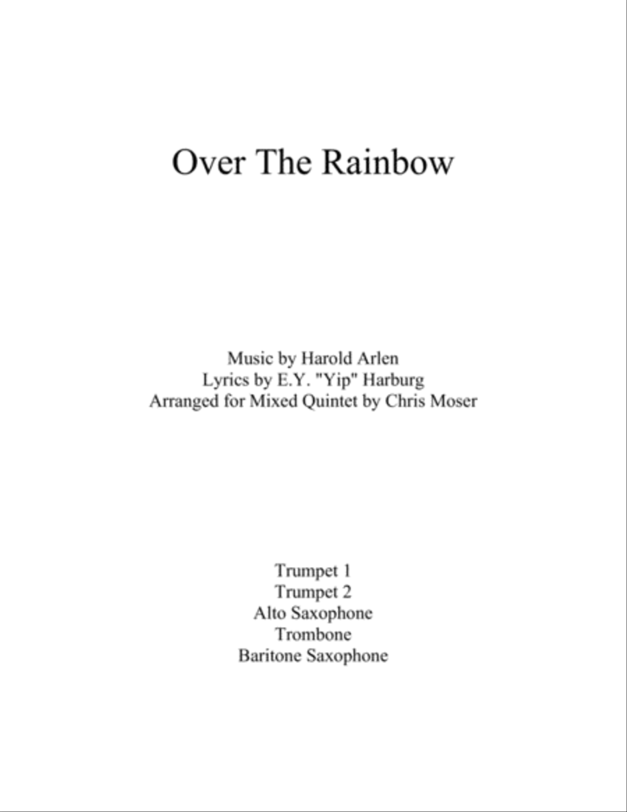 Over The Rainbow (from The Wizard Of Oz) Small Ensemble scores gallery preview page 1