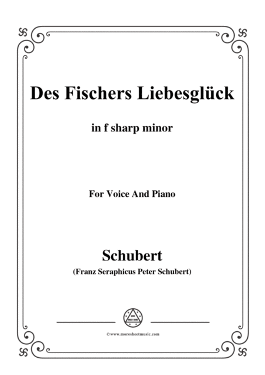 Schubert-Des Fischers Liebesglück,in f sharp minor,D.933,for Voice and Piano Voice Solo scores gallery preview page 1