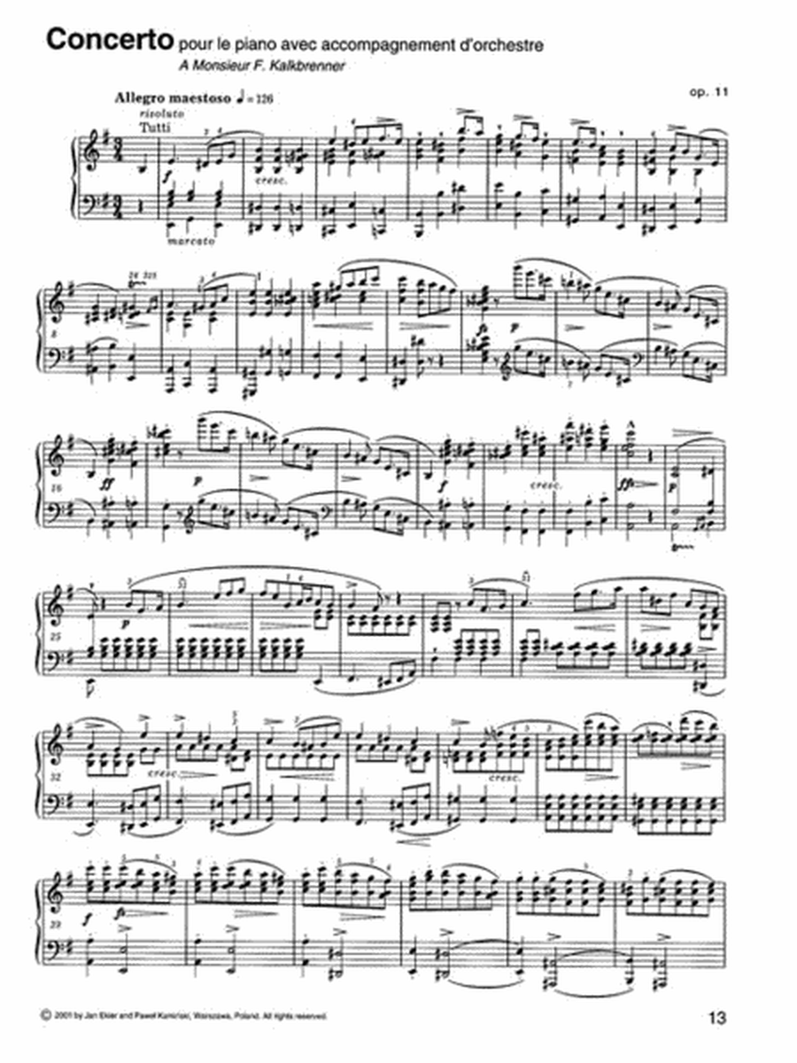 Concerto No. 1 in E Minor Op. 11 - Version for One Piano