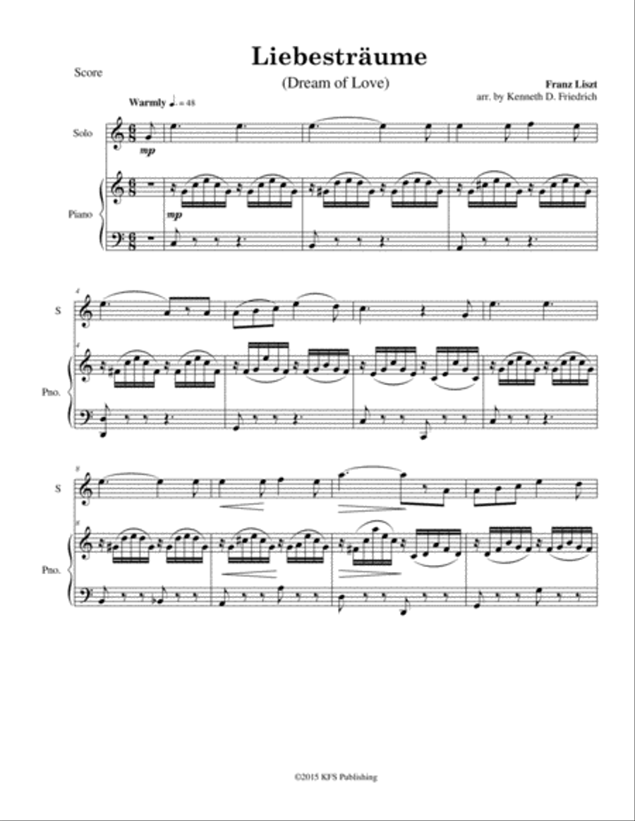 Liebestraume Piano scores gallery preview page 1