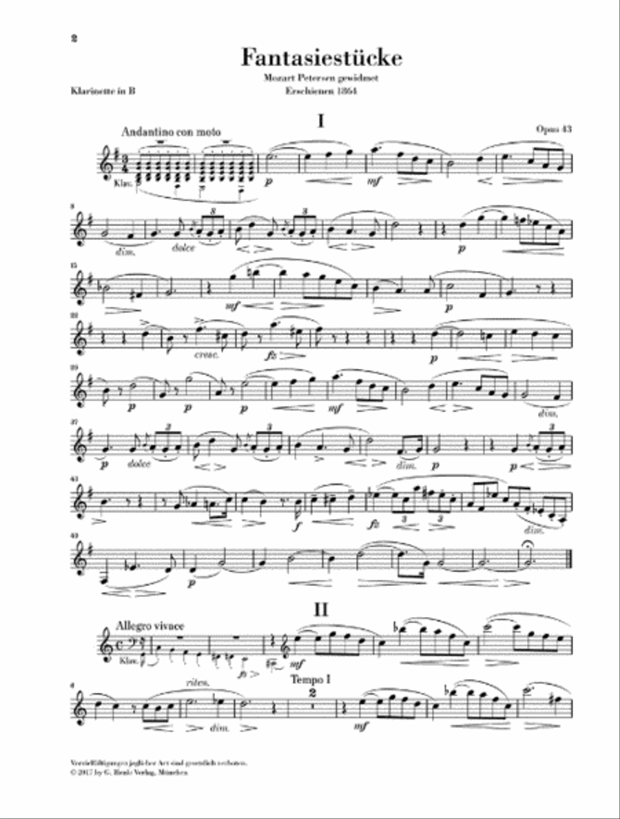Fantasy Pieces Op. 43 Clarinet Solo scores gallery preview page 6