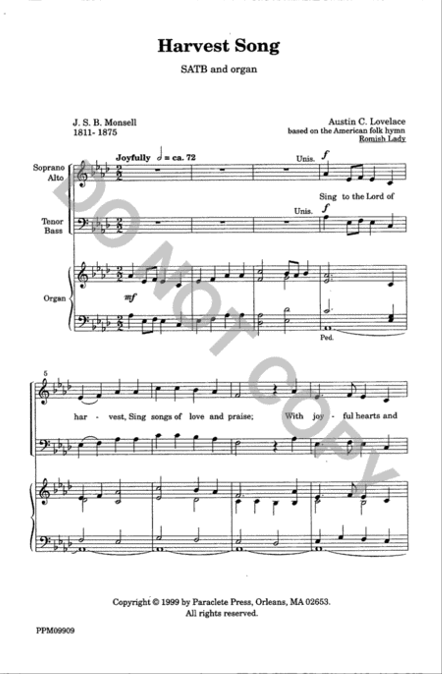 Harvest Song 4-Part scores gallery preview page 2
