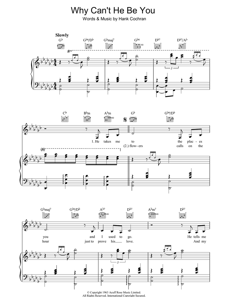 Why Can't He Be You Piano, Vocal, Guitar scores gallery preview page 1