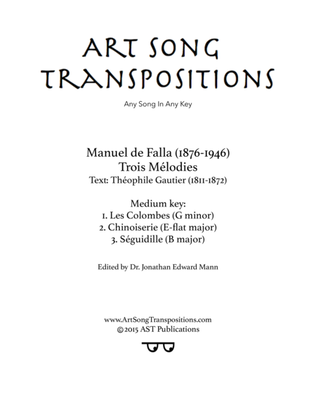 DE FALLA: Trois mélodies (transposed down one half step)