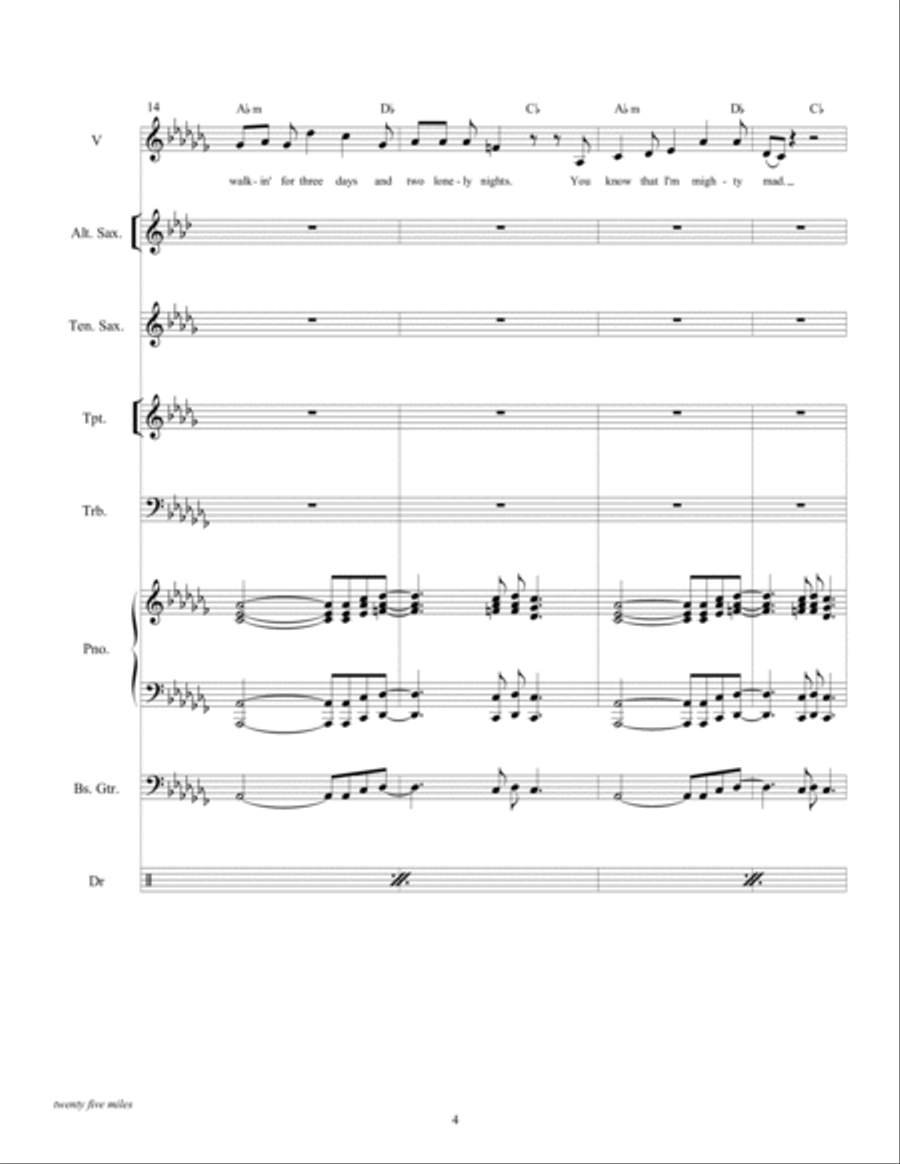 Twenty-five Miles Small Ensemble scores gallery preview page 6