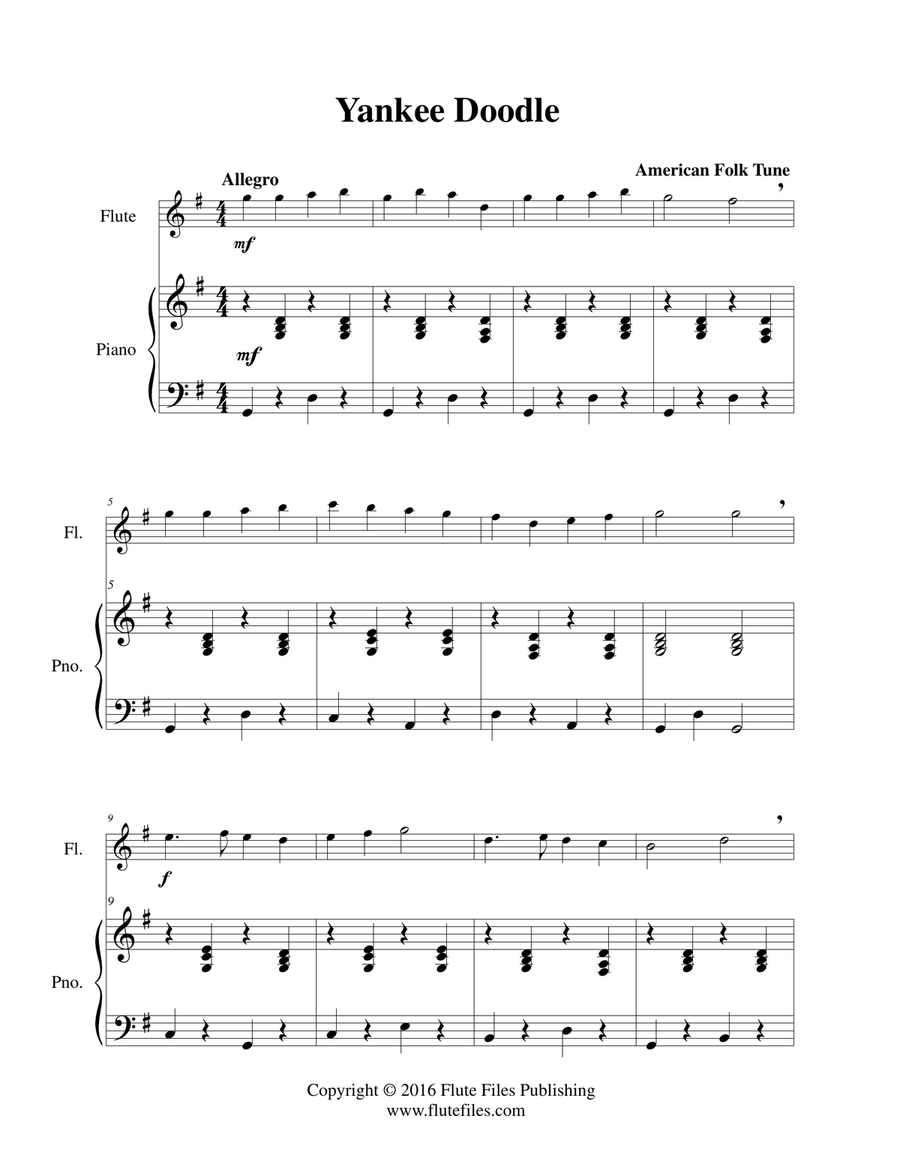 Yankee Doodle - Flute Solo Flute Solo scores gallery preview page 3