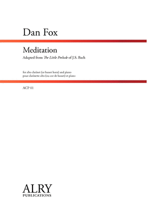 Book cover for Meditation for Alto Clarinet (or Basset Horn) and Piano