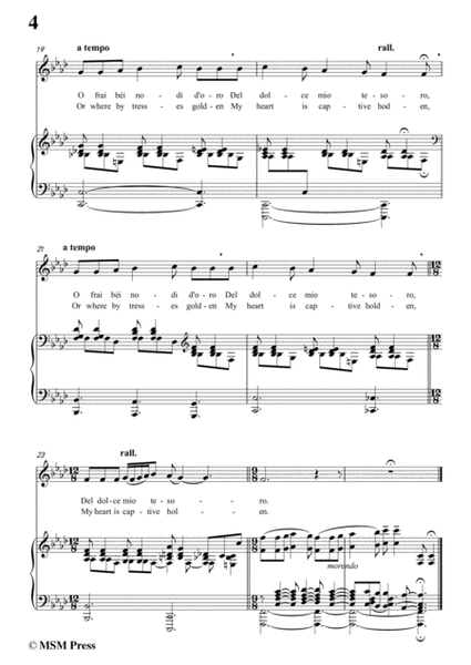Caccini-Tu,ch'hai le penne,amore,in f minor,for Voice and Piano