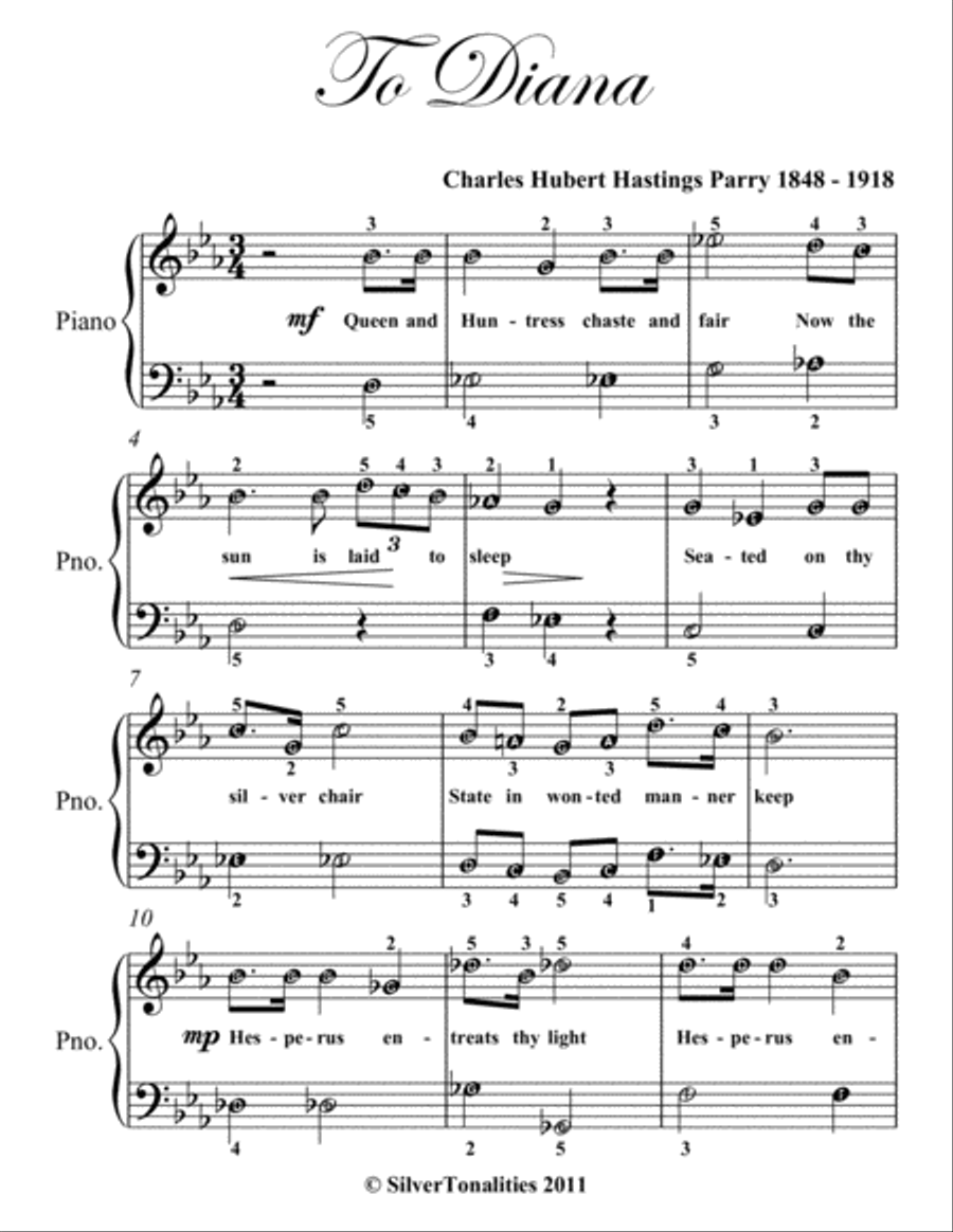 To Diana Easy Piano Sheet Music Easy Piano scores gallery preview page 2