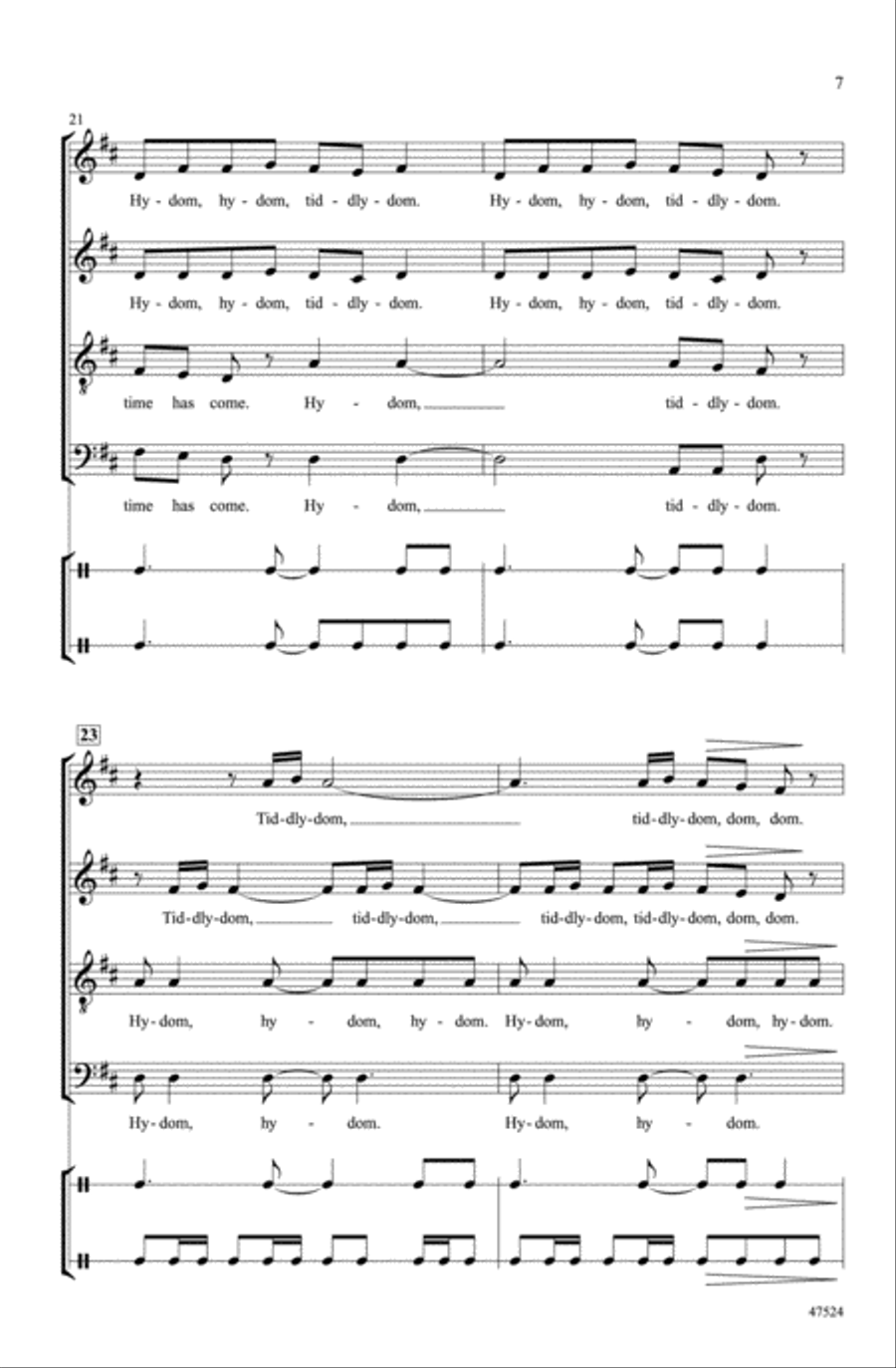 Hydom, Tiddlydom Choir scores gallery preview page 6