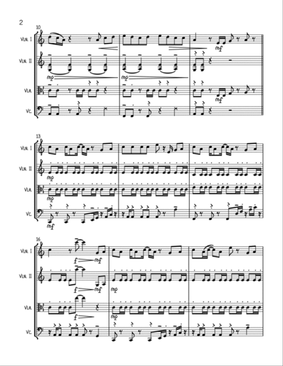 Can't Stop The Feeling from TROLLS String Quartet scores gallery preview page 2