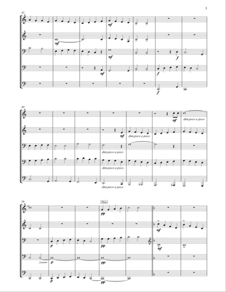 A Christmas Medley for Brass Quintet Brass Quintet scores gallery preview page 4
