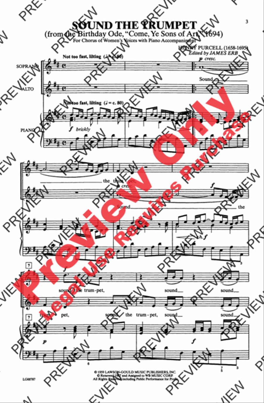 Sound the Trumpet 2-Part scores gallery preview page 3