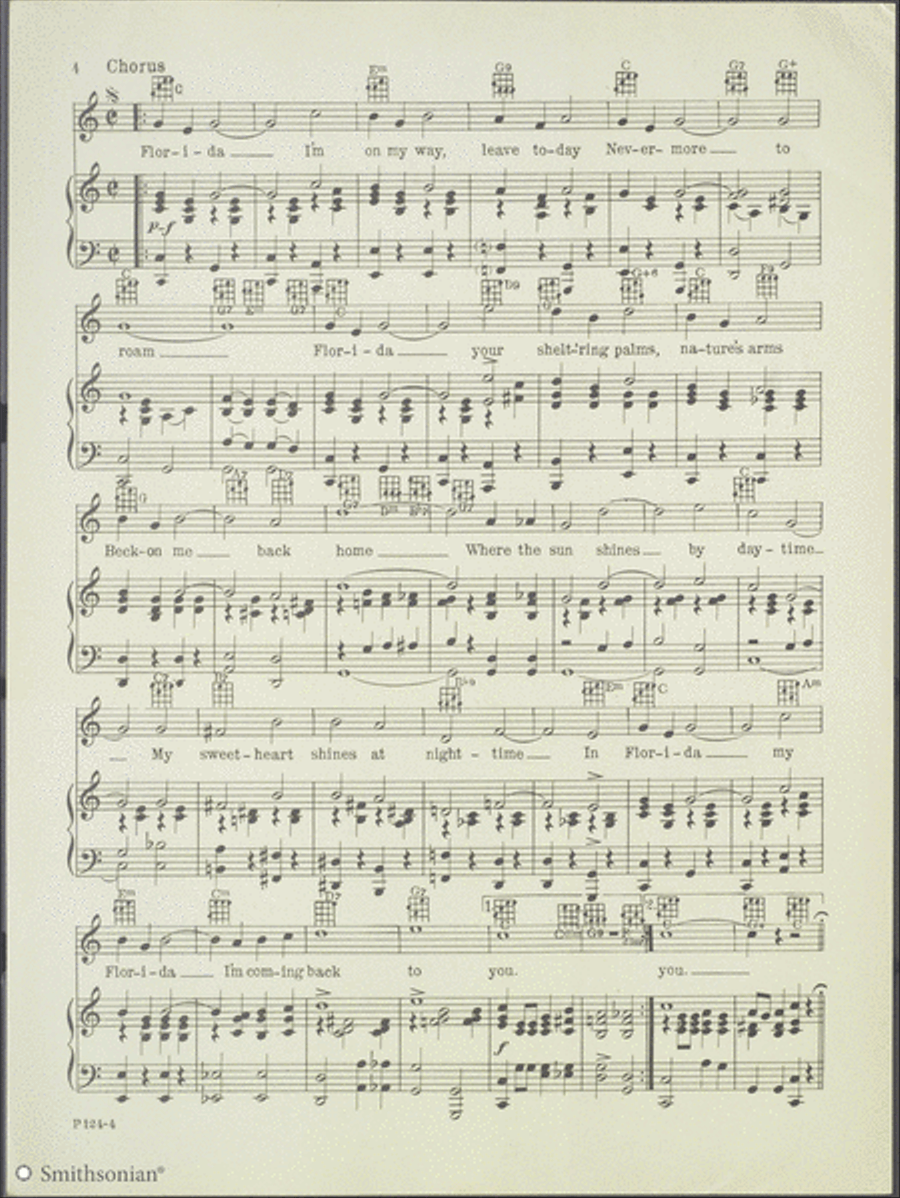 Florida (with Ukulele Arrangement) Piano, Vocal scores gallery preview page 4