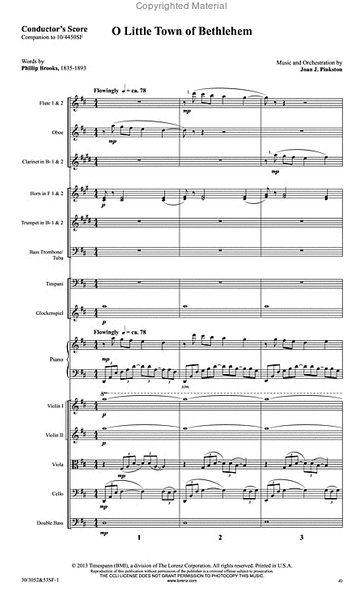 O Little Town of Bethlehem - Orchestral Score and Parts