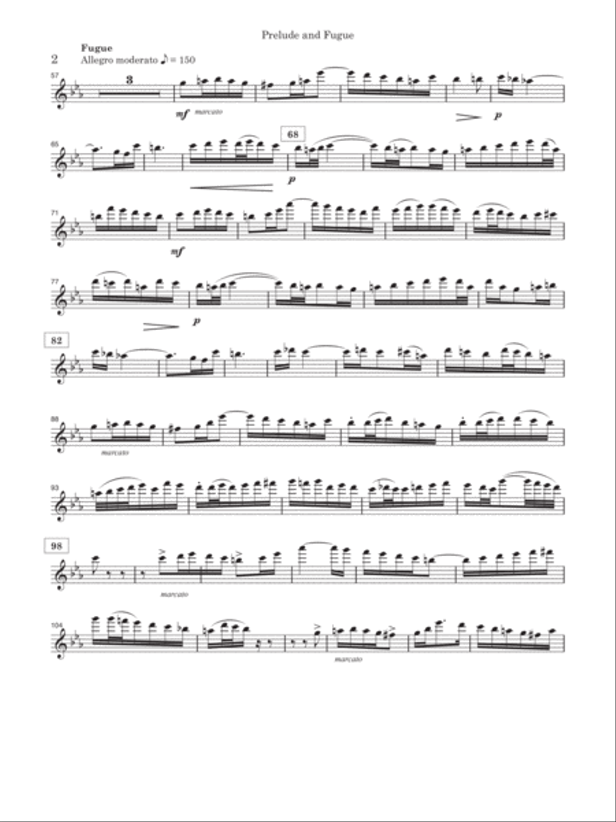 Prelude and Fugue for woodwind trio (flute, oboe, Bb clarinet) Woodwind Trio scores gallery preview page 2