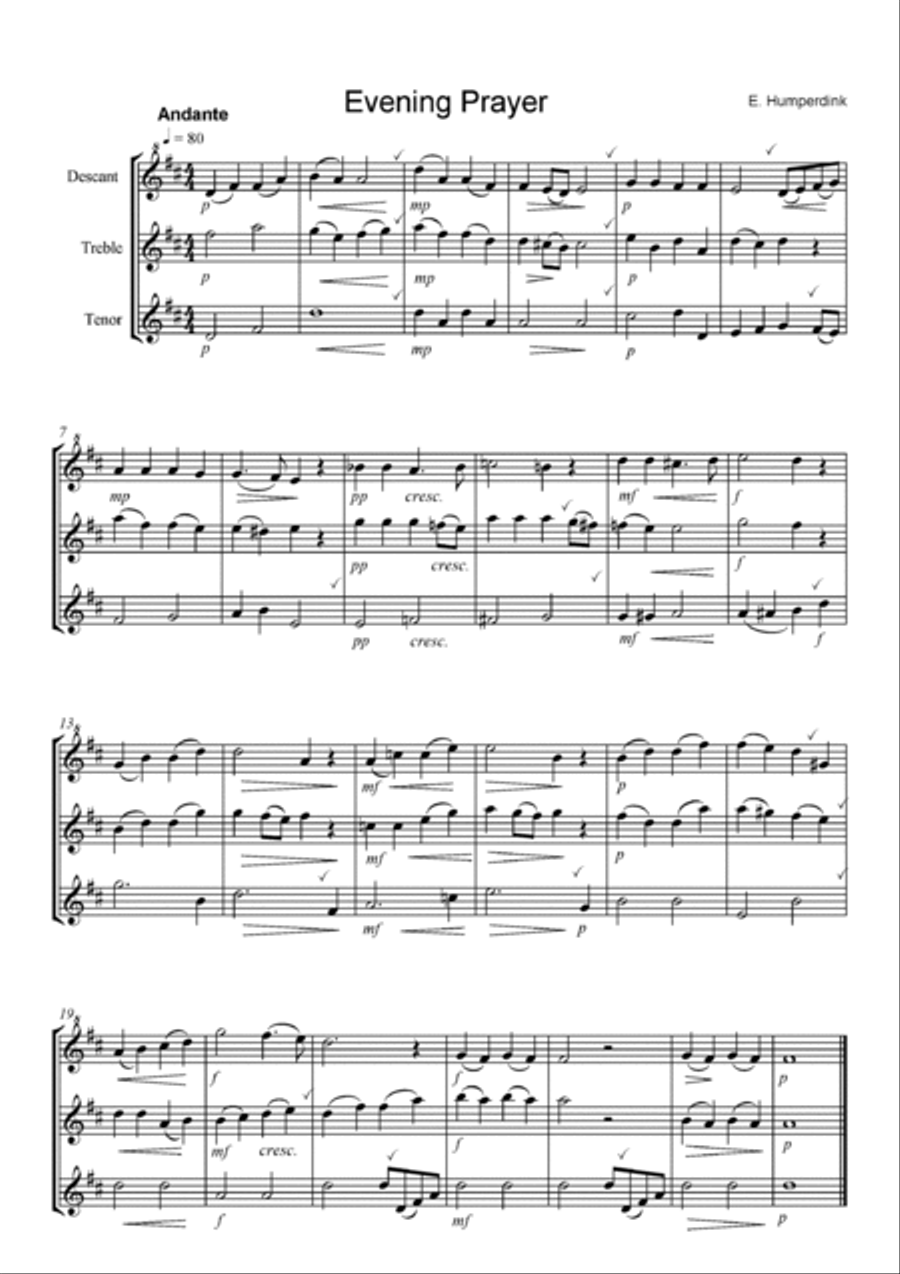 Evening Prayer recorder trio (descant, treble, tenor) Woodwind Trio scores gallery preview page 2